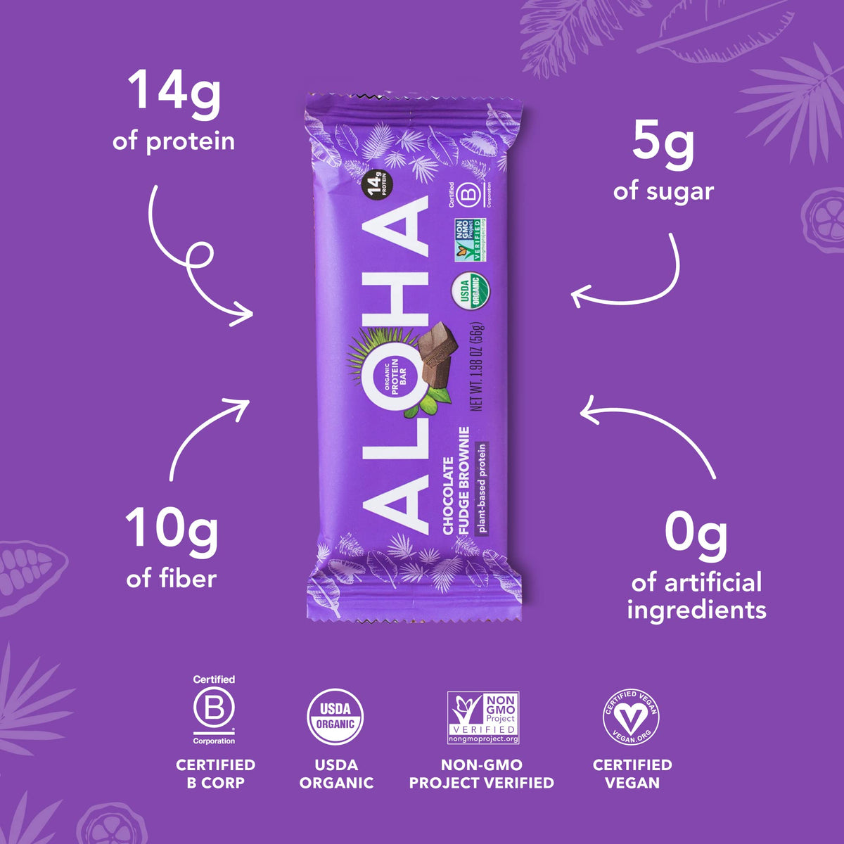 ALOHA vegan gluten-free protein bar for plant-based snacking on the go