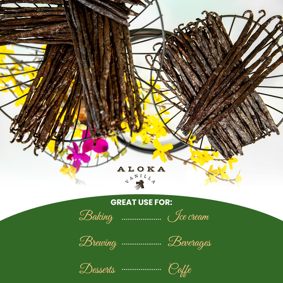 Aloka Vanilla vanilla seeds close-up ideal for home infusion and extract prep.