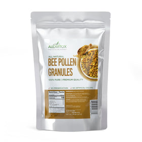 Alovitox Bee Pollen Granules 8 oz bottle pour ready to boost smoothies