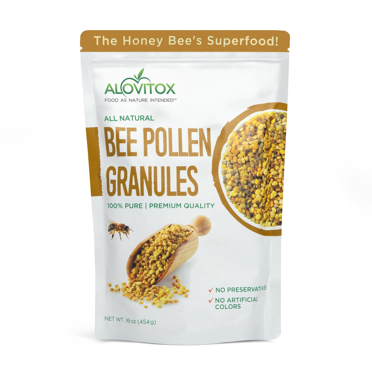 Alovitox Bee Pollen Granules Jar – natural texture for daily nutrition