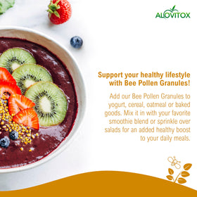 Alovitox Bee Pollen Granules in Smoothie – natural energy support