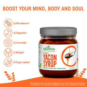 Alovitox Yacon Syrup pour bottle for easy drizzle