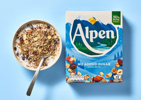 Alpen Museli No Added Sugar 950g—packaging shown for pantry storage.