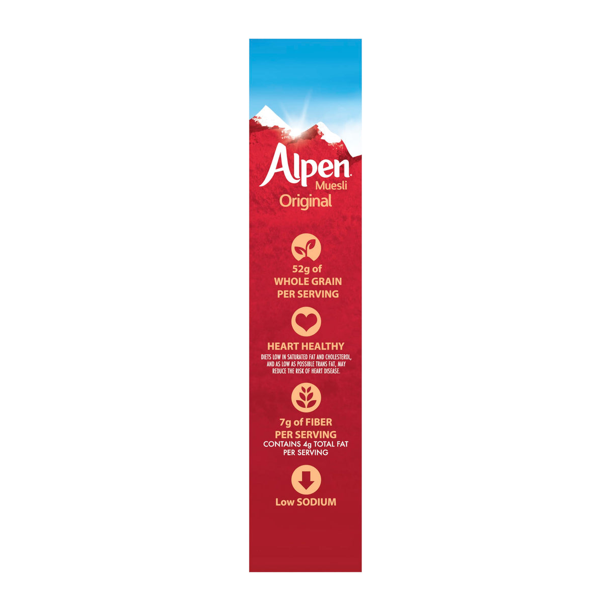 Alpen Muesli Original cereal served with yogurt adding crunch and fiber