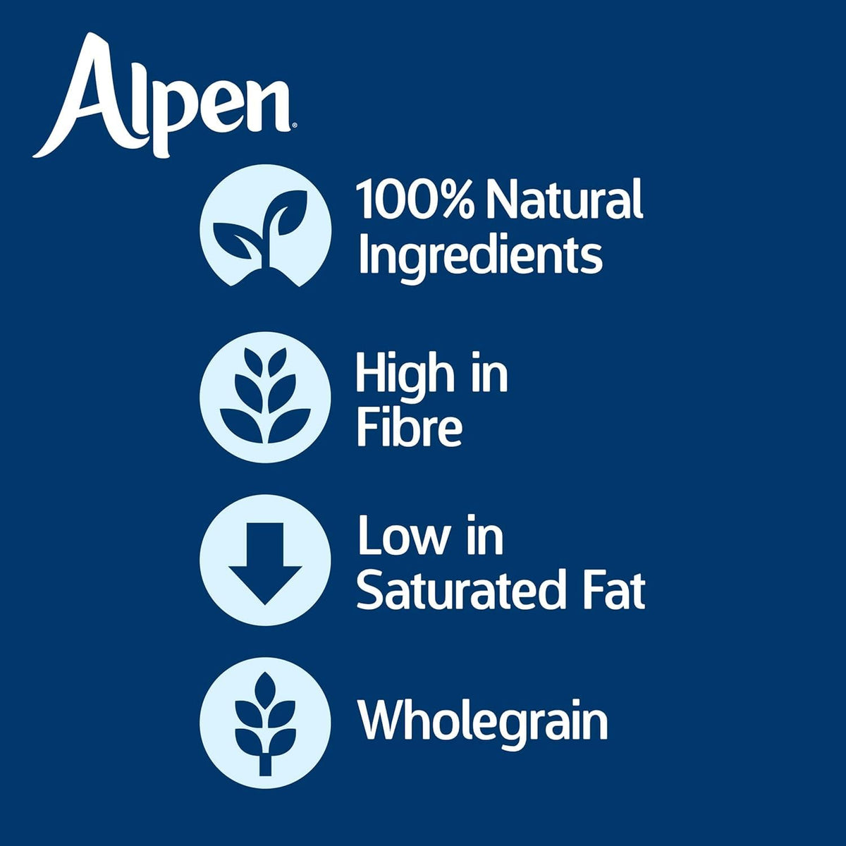 Alpen Muesli No Added Sugar bowl with muesli, ideal with milk or yogurt.