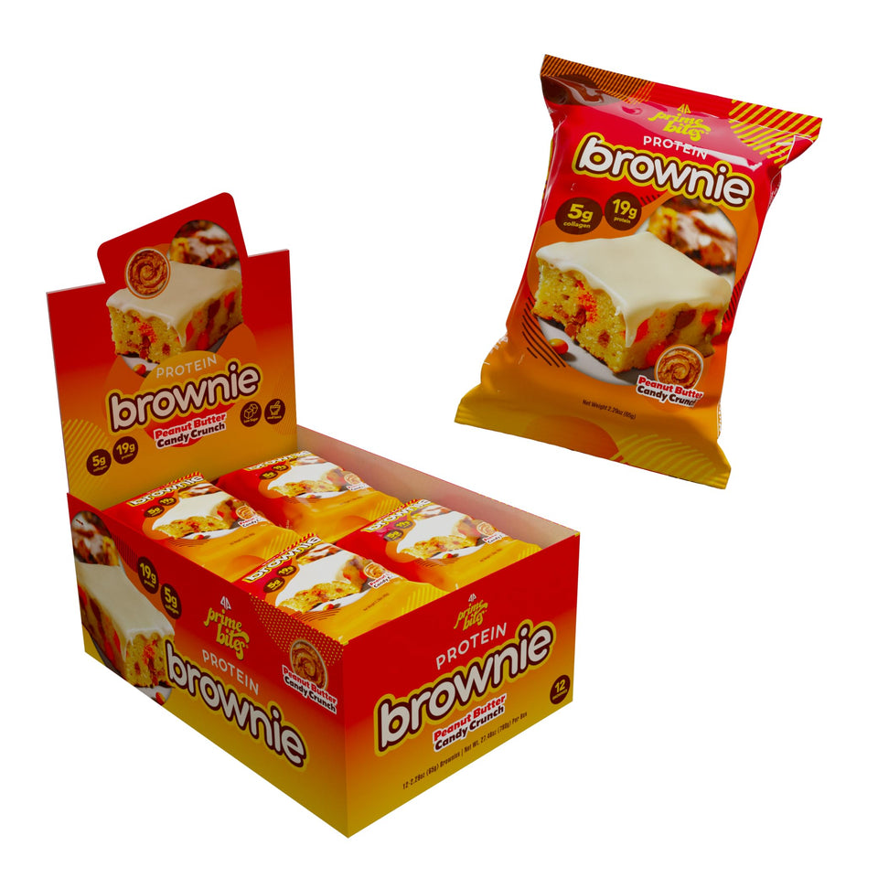 Alpha Prime Prime Bites Brownie Peanut Butter Candy Crunch, protein-packed on-the-go snack