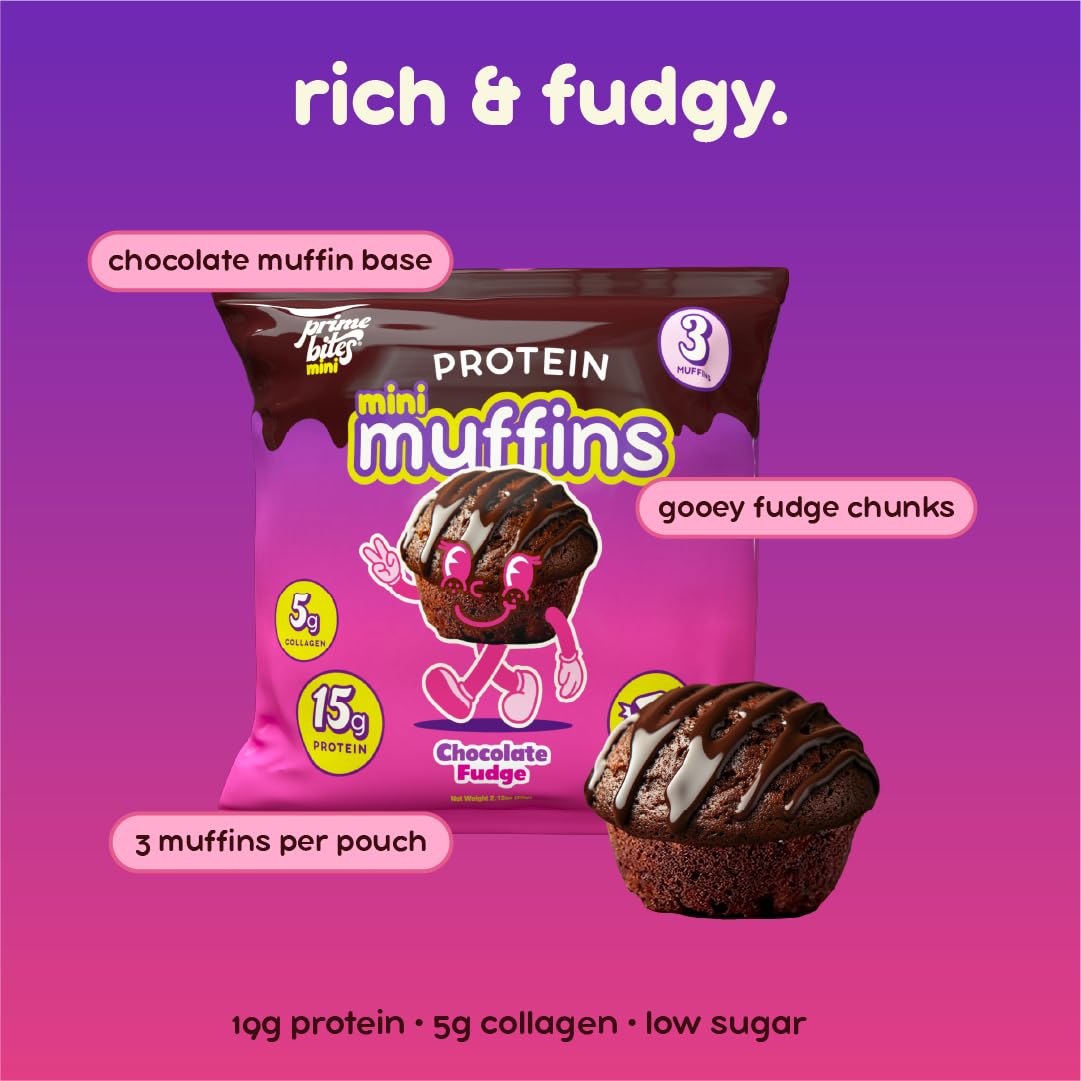 Prime Bites Minis ingredient label highlights whey protein and collagen.