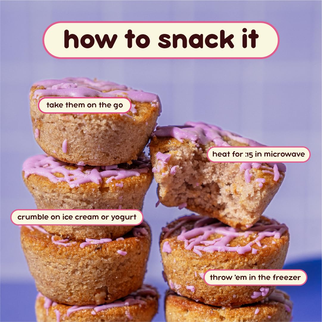 Alpha Prime Prime Bites Minis Blueberry Muffin wrapped for on-the-go snacking.
