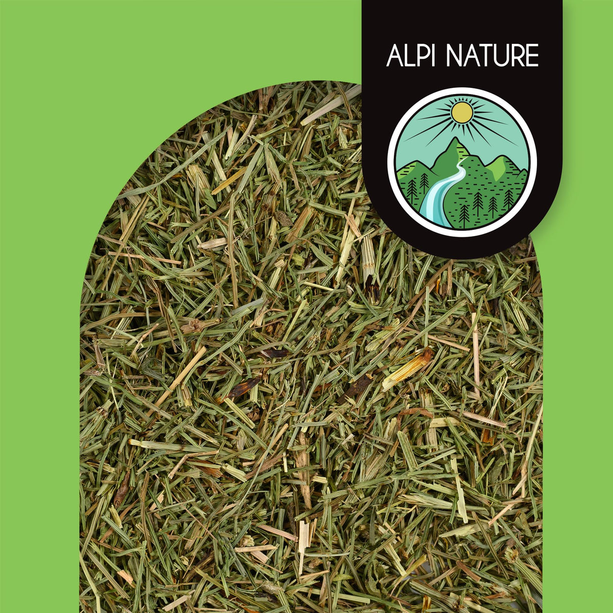Alpi Nature Horsetail Tea dried herb close-up reveals slender stems ideal for infusion.