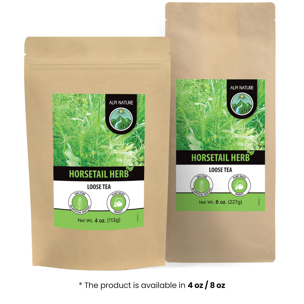 Alpi Nature Horsetail Tea kitchen setup suggests caffeine-free tea option.
