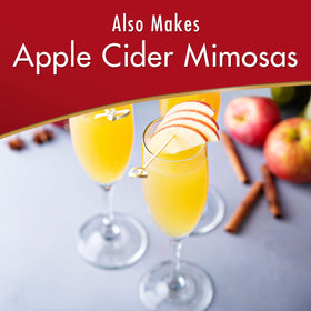 Ingredients label for Alpine spiced apple cider showing quality details.