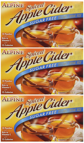 Alpine spiced cider drink mix box of three for sugar-free refreshment.