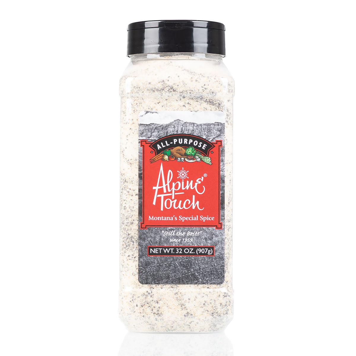 Alpine Touch 32oz All Purpose Seasoning bottle ready for grilling and flavor-packed meals.
