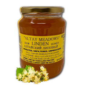 Altay Meadows raw Linden honey jar shows natural purity for everyday sweetness