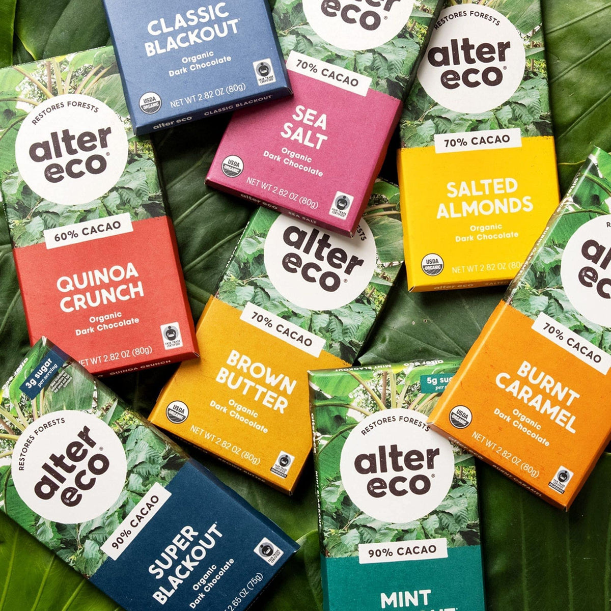 Alter Eco Brown Butter bar close-up, silky finish meets bold chocolate.