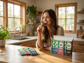 Alter Eco Quinoa Crunch bar, crisp quinoa accents enhance texture.