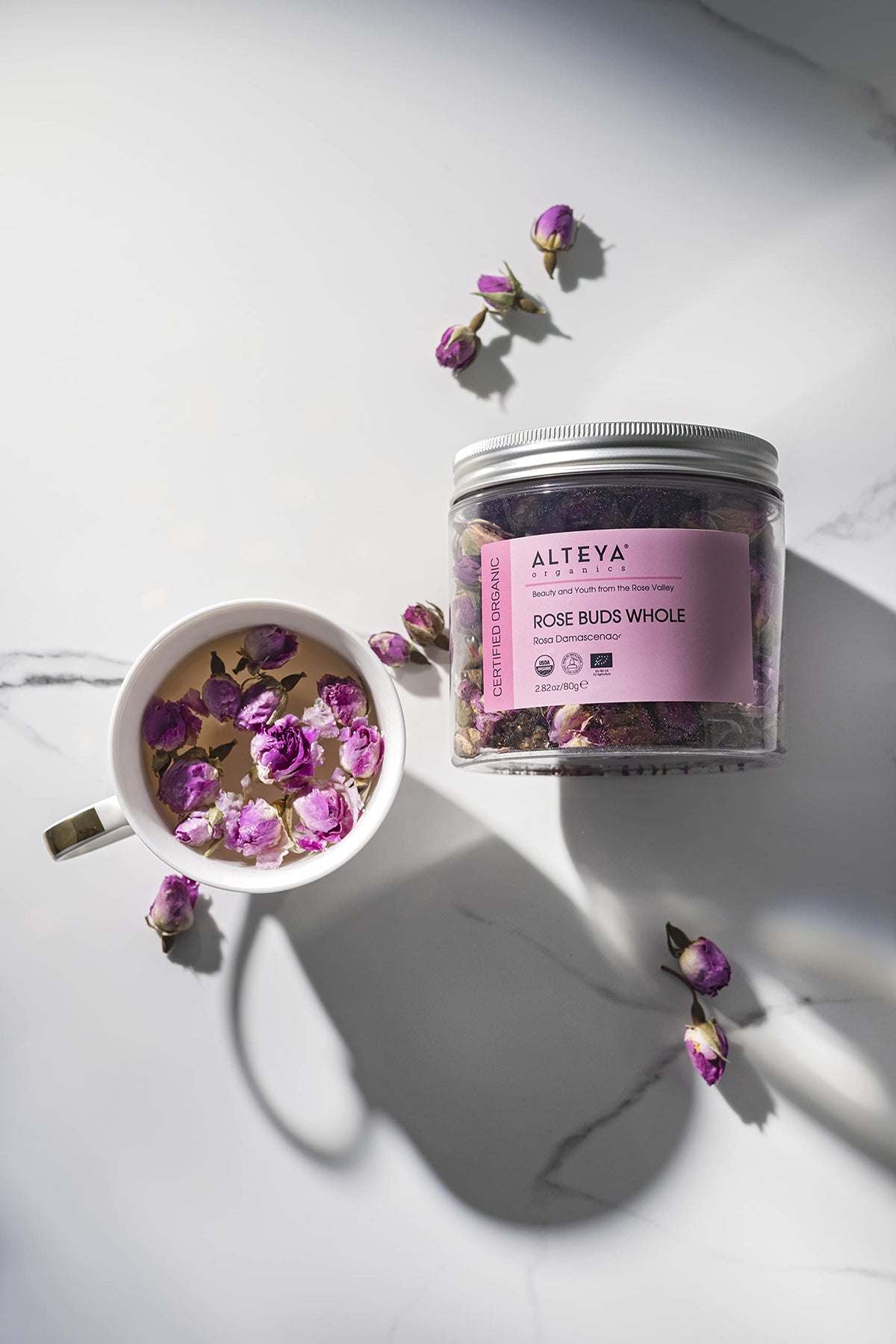 Fresh rose buds harvested at dawn capture peak potency for Alteya Organics