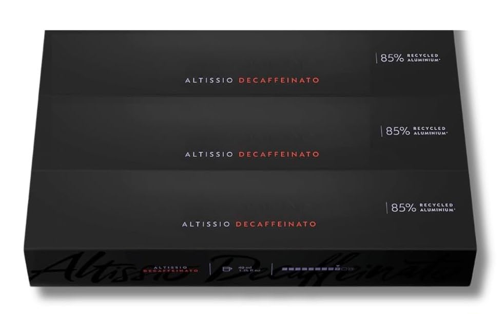 Altisio Decaffeinato pods capsule close-up highlighting convenient decaf espresso use