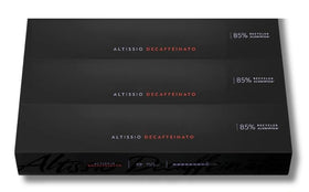Altisio Decaffeinato pods capsule close-up highlighting convenient decaf espresso use