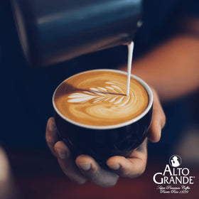 Alto Grande Nespresso pod closeup with crema-ready espresso