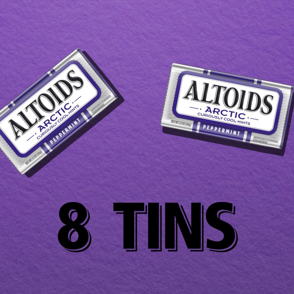 Close-up of ALTOIDS Arctic peppermint mints showing texture and flavor
