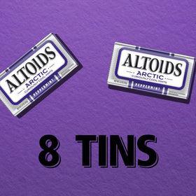Close-up of ALTOIDS Arctic peppermint mints showing texture and flavor