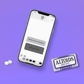 ALTOIDS Arctic peppermint tin in pocket for portable freshness