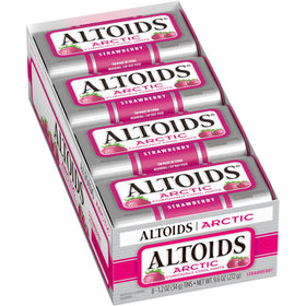 ALTOIDS Arctic Strawberry tin front view for quick on-the-go freshness.