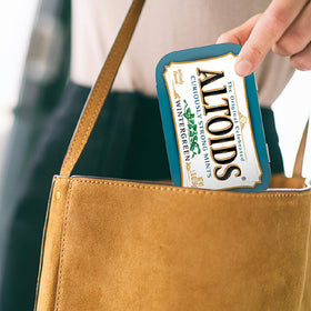 Altoids brand logo on tin highlighting trusted convenience.