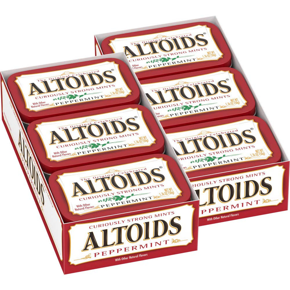 Altoids Classic Peppermint Mints pack with a pocket tin for on-the-go freshness.