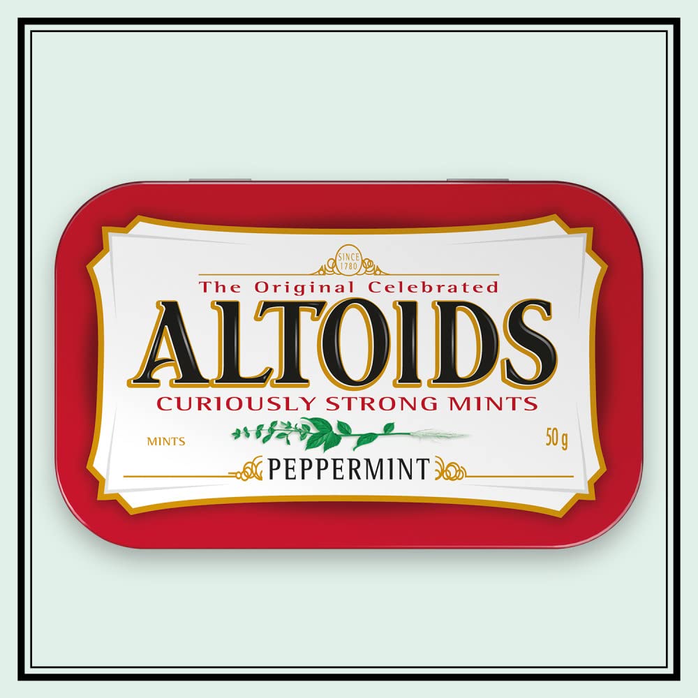 Altoids Classic Peppermint Mints tin shown as durable pocket packaging.