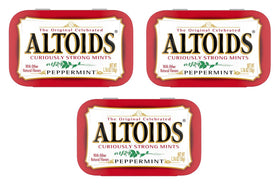 ALTOIDS Curiously Strong Peppermint tins in a 3-pack for on-the-go breath care
