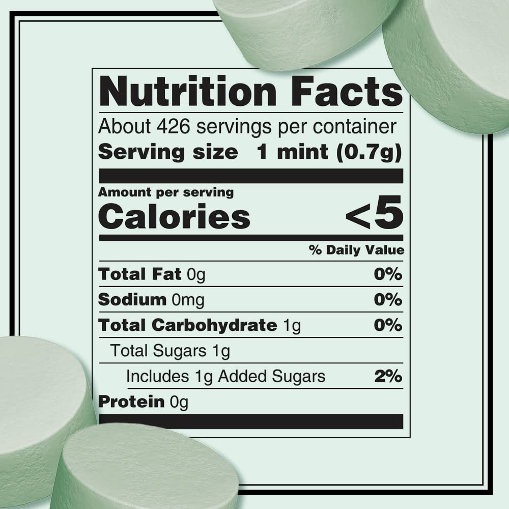 Altoids Spearmint mints on plate evoke after-meal breath cleansing ritual.
