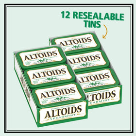 Altoids Spearmint tin open reveals individual mints ready for quick breath refresh.