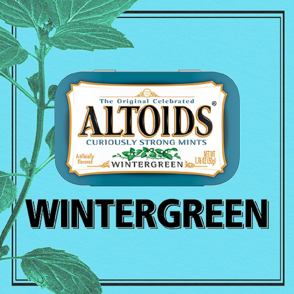 Altoids Wintergreen bulk display simplifying office or home stocking.