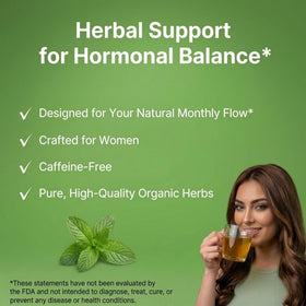 Aluna Well Organic Spearmint Tea front label emphasizes quality and sustainability