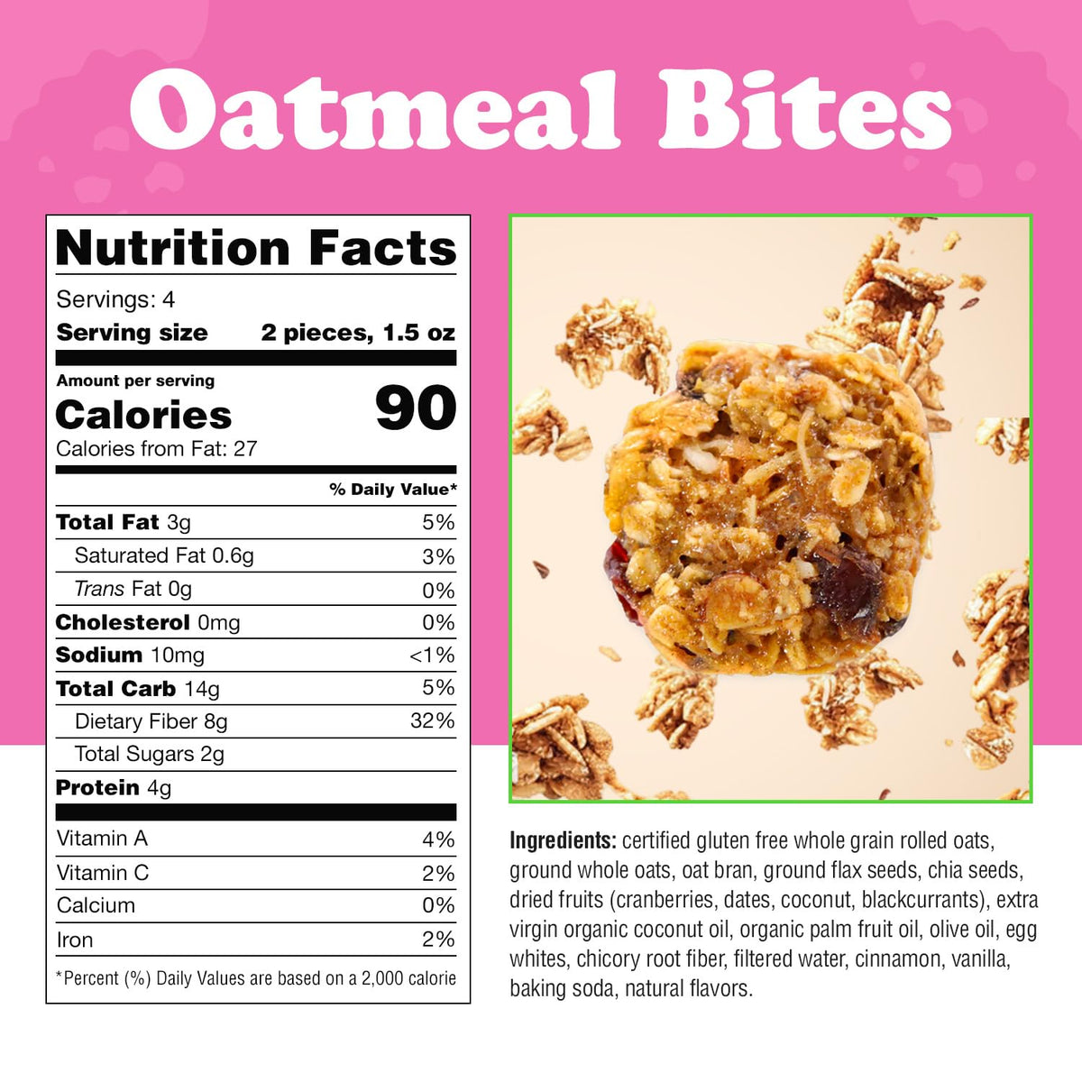 Alyssa's Gluten Free Oatmeal Cookies on-the-go snack-pack in a bag.