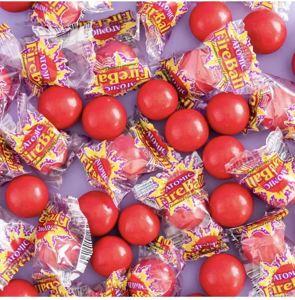 A.M SWEET Atomic Fireball 1 lb bag, ideal for sharing at parties.