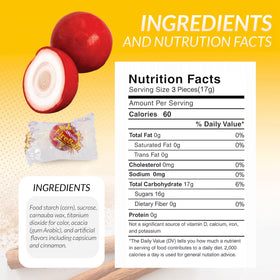 A.M SWEET Atomic Fireball individually wrapped candies stay fresh for on-the-go snacking.