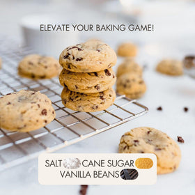 AM Vanilla Baking Salt gift packaging, an ideal gourmet gift for cooks.