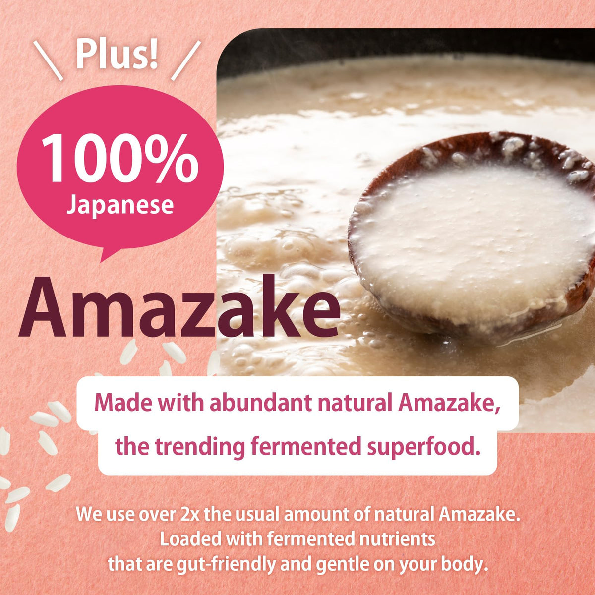 AMAGURA ingredients image highlighting amazake and okara.