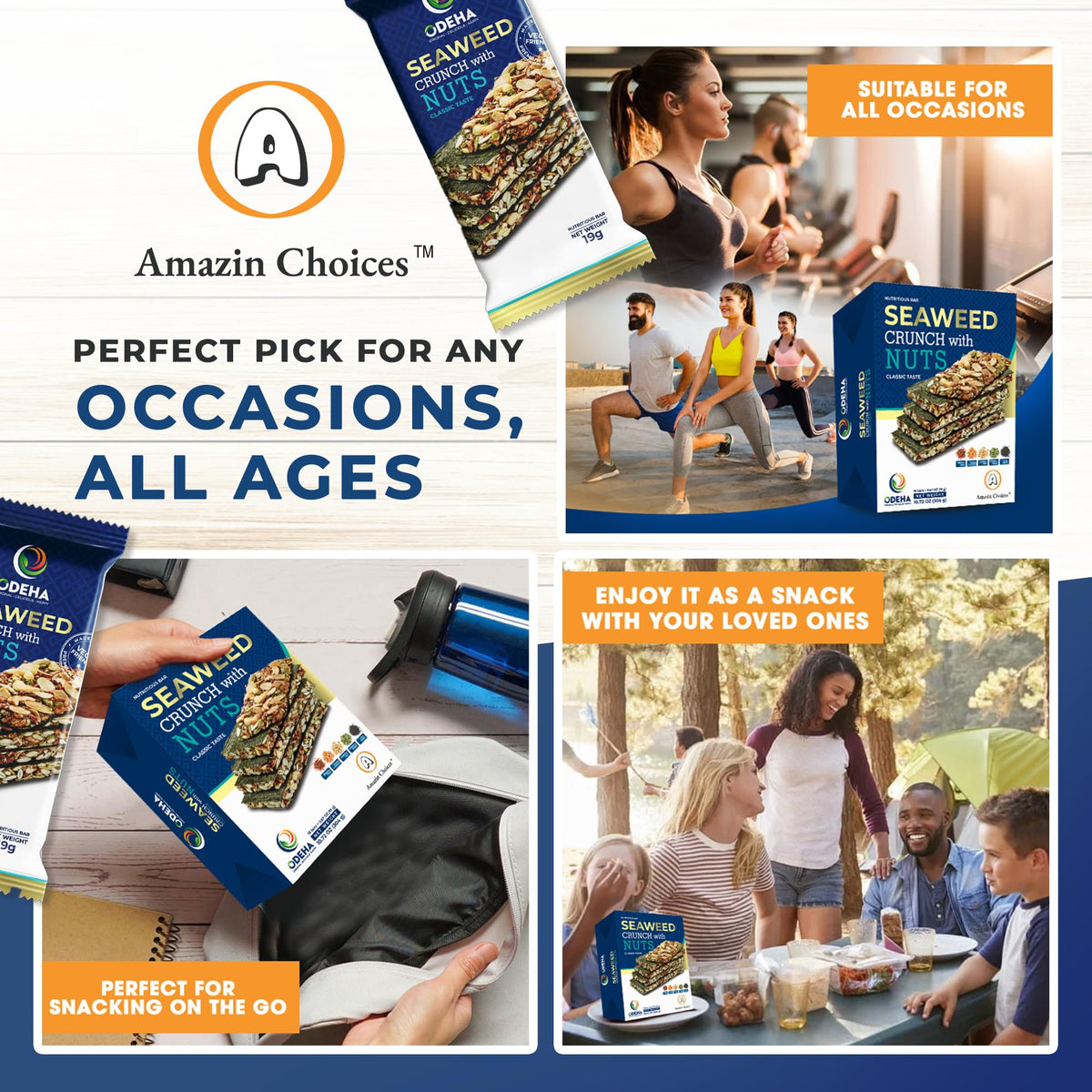 Amazin Choices Seaweed Crunch bars in an office breakroom