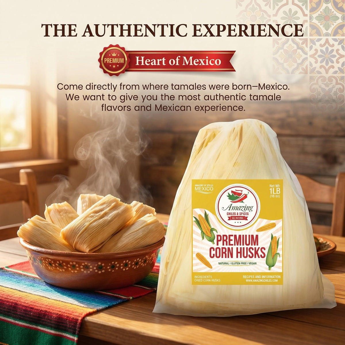 Amazing Chiles & Spices bulk corn husks suitable for family tamale nights.