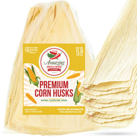 Amazing Chiles & Spices corn husks for tamales wrappers in 1lb bulk, ideal for authentic gatherings.