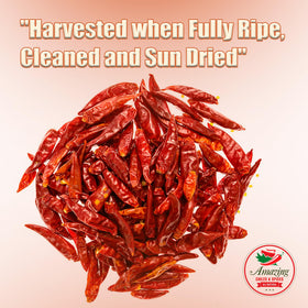 Amazing Chiles Chile De Arbol 1LB bag with resealable cap keeps peppers fresh for cooking.