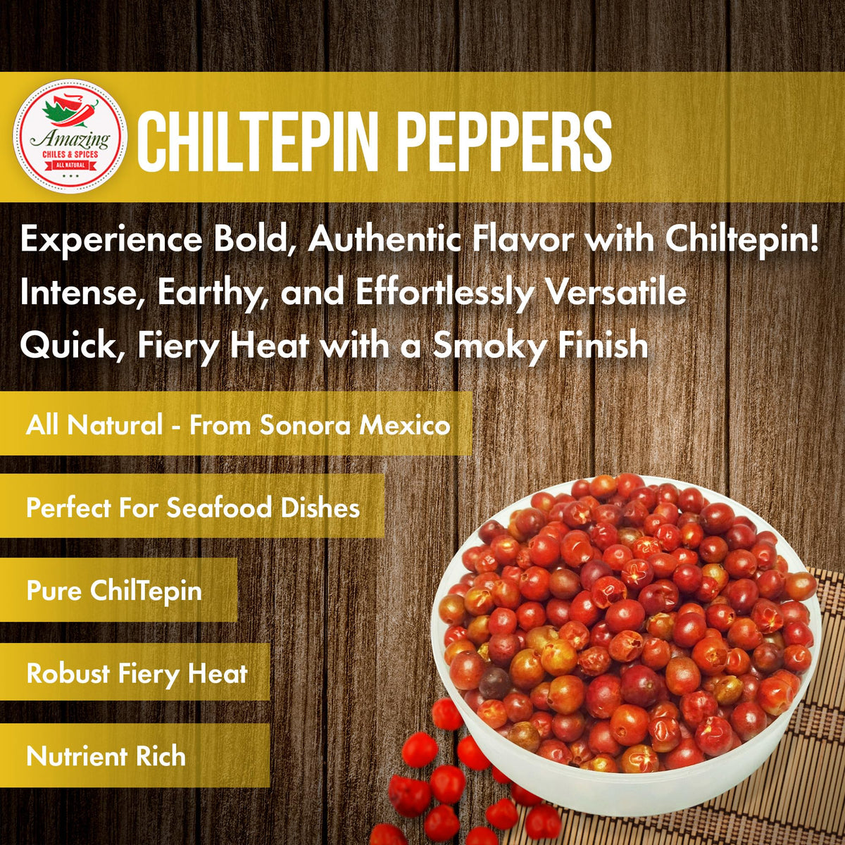 Amazing Chiles & Spices chiltepin being poured adds smoky depth to sauces