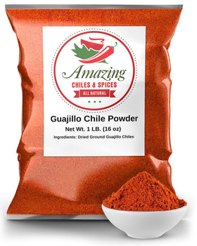 Amazing Chiles Guajillo Chile Powder jar closeup for rich flavor