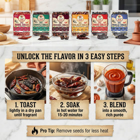 Amazing Chiles guajillo peppers add smoky, medium heat to sauces.