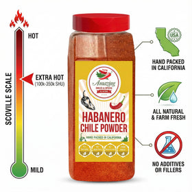 Amazing Chiles & Spices habanero powder on a kitchen rub ready for grilling