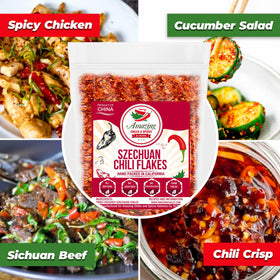 Amazing Chiles Sichuan chili flakes closeup shows texture ideal for even seasoning.